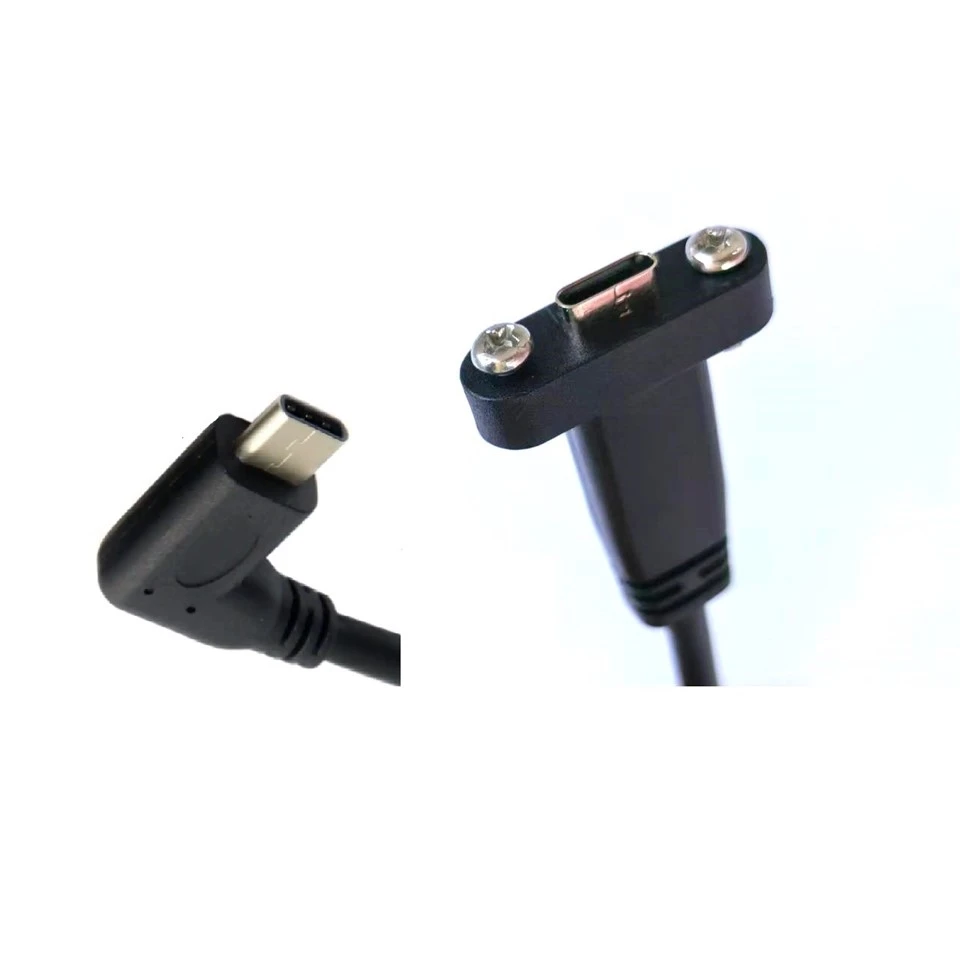 ‌Industriell panelmonterad USB C-kabel rät vinkel